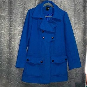 Dress coat, royal blue,XOXO size L,(polyester,wool,cotton)